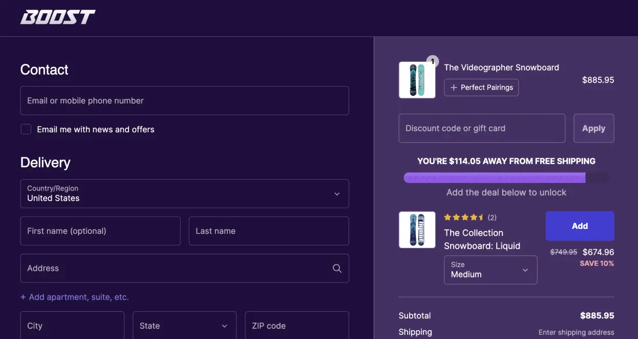 Image showing Boost checkout upsell