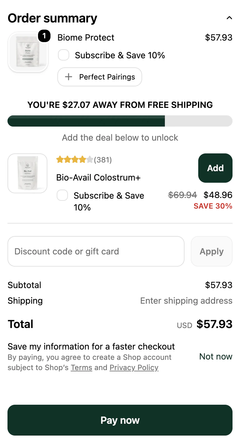 Boost cart experience